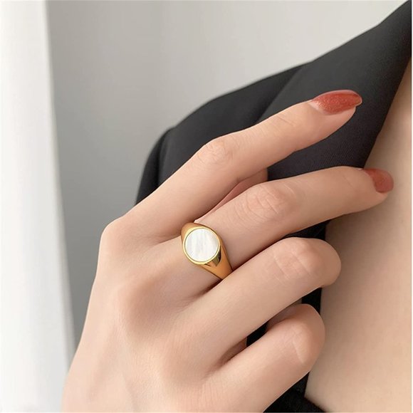 18K Gold Plated Dome Chunky Rings
